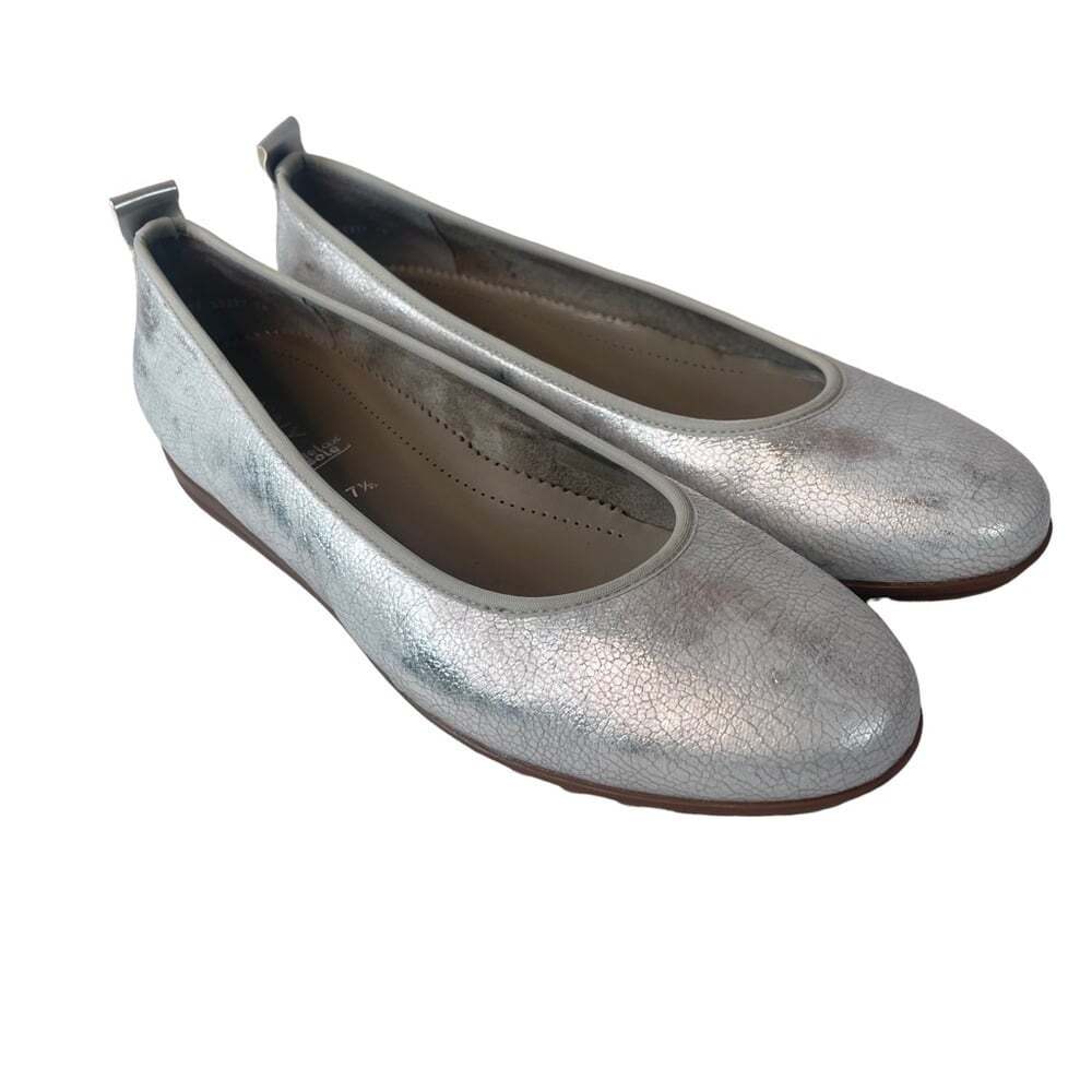 Luftpolster Jenny Silver Low Wedge Silver Ballet Flat Size 7 UK 10 US